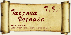 Tatjana Vatović vizit kartica